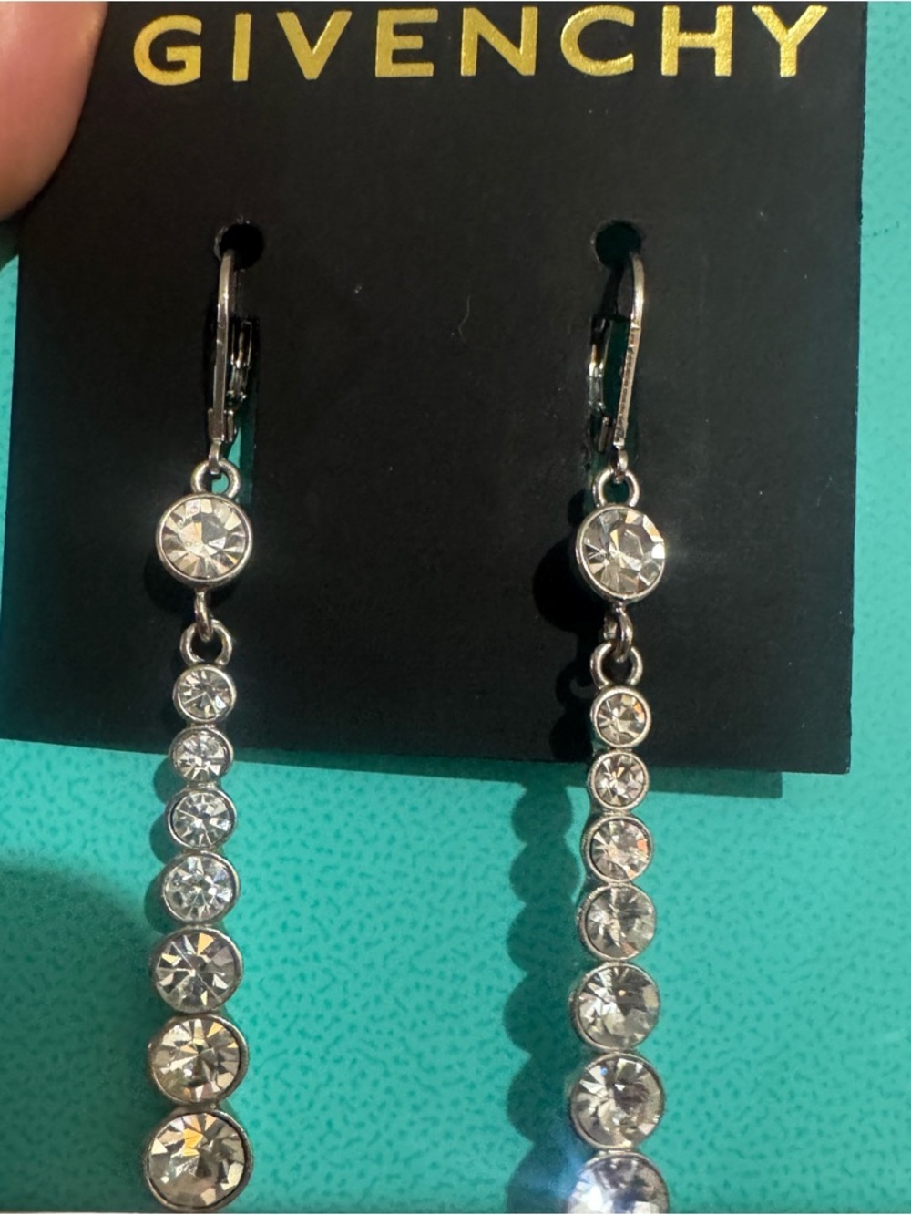 SOLD‼️‼️Givenchy Classic Silver Crystal Drop Earrings - Women Jewelry-NWT‼️‼️